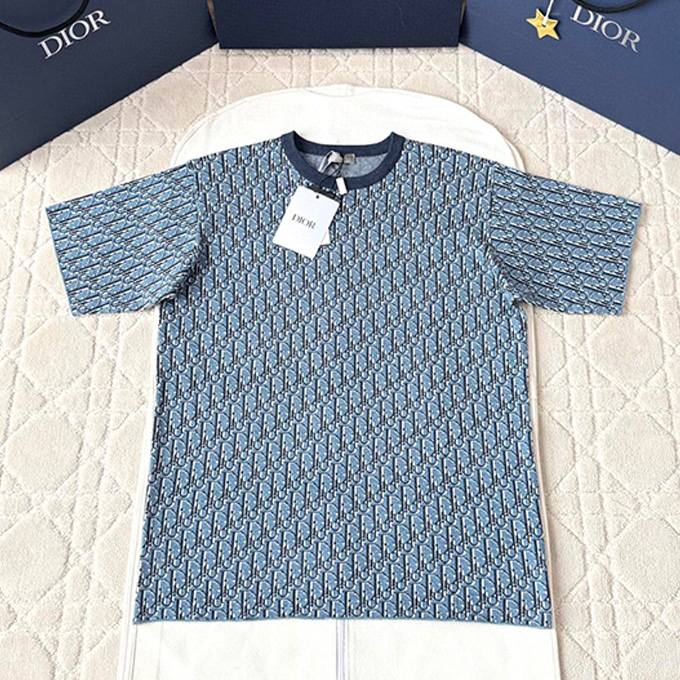dior cotton pique embroidered short sleeve polo shirt